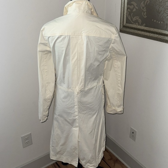 Twinkle by Wenlan ivory cotton single front light unlined trench coat Sz 8 dress - Picture 4 of 7